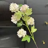 Flores Artificiais com 5 Hortênsias Bola de Neve Pequenas para Decoração de Casa, Cenário de Hotel de Casamento, Flores Artificiais, Enfeites de Casa