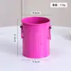 Porta Plumas Cilíndrico de Hierro Forjado Creativo con Asa y Doble Oreja, Maceta de Metal Color Caramelo, Contenedor de Plumas Estudiante DIY para Escritorio