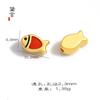 Colgantes para Pulsera Accesorios de Gato con Goteo de Aceite de una Cara Chapados en Oro, Barra de Oro, Pez, Bolsa de la Suerte con Elementos Animales Estilo Chino