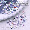 Joias de Diamante para Nail Art de Formato Especial com Fundo Plano Diamante Branco Transparente Super Brilhante Cor AB Acessórios de Diamante para Nail Art Diamante para Unhas Vestível