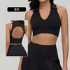 Top Regata de Beleza Refrescante para Yoga nas Costas para Mulheres com Bojos, Gola Polo com Sensação de Pele Nua, Design Vazado nas Costas, Top Esportivo para Academia como Peça de Roupa Externa