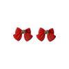 Moda Coreana Brincos de Laço Vermelho Estilo Cool Temperamento Feminino Brincos de Laço Brincos Vintage de Outono e Inverno