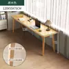 Mesa Dupla, Mesa Longa com Pés de Madeira Maciça, Mesa Estreita Contra a Janela e a Parede, Mesa de Escritório, Mesa para Computador, Mesa de Trabalho, Quarto de Casa