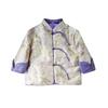 Casaco acolchoado de algodão infantil inverno espessado melhorado traje Tang bebê inverno quente casaco roxo placket de meninas traje de casaco acolchoado de algodão