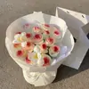 Simulação de atmosfera flor de sabão buquê de rosa pêssego branco criativo dia das mães para mãe e esposa feriado presente de aniversário