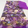 Vestido de Malla Multicolores Exquisito Estilo Chino 3D con Patrón de Plantas para Mujer Vestido de Novia Traje de Escenario Tela Bordada Encaje de Novia