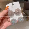 Pendientes de Cristal con Forma de Flor de Alto Gama Estilo Coreano 2026 para Mujer, Pendientes Nuevos y Únicos de Primavera con un Toque de Lujo Ligero y Sensación de Alta Gama