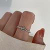 Anillo Combinado de Plata Esterlina s925 Flor Lazo Amor para Mujer ins Moderno Viento Frío Nicho Dedo Índice Anillo de Lujo Ligero