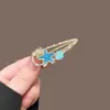 Grampo de Cabelo Elegante com Pérolas para Mulheres, Presilha de Metal com Laço Preto, Presilha Lateral de Alto Padrão, Presilha para Franja, Simples Presilha Bico de Pato