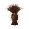 Grampo de Cabelo Peruca de Rabo de Cavalo Baixo com Bolinhas Pretas e Brancas, Estilo Penteado Despojado, Natural e Volumoso