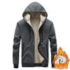 Nuevo traje deportivo casual para hombre de otoño e invierno, conjunto de dos piezas con capucha y cremallera para hombre, grueso con forro polar, traje de moda coreana