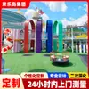 Grande Combinação de Equipamentos de Parque de Diversões Não Motorizados: Escorregador, Parede de Escalada, Balanço, Design de Parque Infantil ao Ar Livre