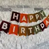Bandera de Cumpleaños de Fieltro Transfronteriza Izada Bandera de Cumpleaños en Inglés Decoración de Fiesta para Levantar Bandera Pancarta de Letras de Cumpleaños Izada Bandera