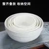Cuenco de Cerámica Blanca Pura con Borde Protector Hogareño Comercial Restaurante Hotel Cuenco para Arroz Cuenco para Gachas Cuenco Grande para Sopa Cuenco para Fideos Vajilla al por Mayor