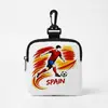 Cartera de Monedas Impresa para la Copa Mundial 2026 Bolsa de Almacenamiento para Cable de Datos y Auriculares con Llavero de Hebilla Bolsa de Almacenamiento