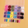 288 Piezas de Uñas Postizas Transfronterizas, Colores Sólidos y Mezclados, Uñas Postizas Estilo Ballet Mate de Alta Venta, Sin Rastro, No Requieren Limado