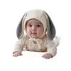 Gorro para bebé para primavera y otoño, lindo gorro con orejas de conejo para protección de orejas, gorro elegante a prueba de viento para niños y niñas, gorro para recién nacido que cubre la cara, estilo coreano