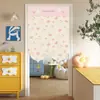 Cortina de Tela Color Crema para Puerta, Instalación sin Taladro, Cortina Divisoria para Cocina y Baño, Media Cortina para Dormitorio, Cortina Divisoria de Media Longitud para el Hogar