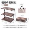 Mesa plegable portátil de madera maciza para acampar al aire libre, de tres capas, multifuncional, de múltiples capas