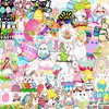 50 pegatinas nuevas de conejito de Pascua para teléfono móvil, vaso de agua, decoración de coche, pegatinas impermeables, pegatinas creativas para estudiantes