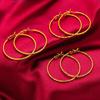 Aretes de oro artificial para mujer, aretes grandes personalizados, anillo de hilo brillante Cielo Estrellado, aretes de oro arenoso, joyería de moda