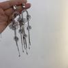 Elegantes pendientes de plata 925 con borlas de flores de cristal, populares en Internet, de nicho sencillo, elegantes y de alta gama para mujer.