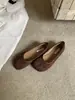 728-3~Salto Baixo Vento Noturno Francês Retrô Estampa de Leopardo Bico Dividido Sapatilhas Sapatos Femininos 2024 Outono Novidade Mocassins