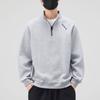 Suéter grueso con forro polar de media cremallera para hombre, holgado, primavera y otoño 2024, otoño e invierno, nueva moda de marca, camisa base con cuello vertical, jersey