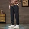 Calça de Veludo Cotelê Masculina Outono Inverno Afunilada Calça Jogger Masculina Calça Jogger Listrada Solta Casual Versátil Harem Calça Longa