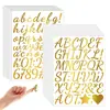 Adesivos de Letras com Glitter Dourado 1 Polegada Decalques Autoadesivos para Decoração de Diário DIY Festa Cartão de Cumprimentos