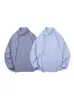 Camisas de Manga Larga a Rayas Sencillas Estilo Japonés Clásico Nanxia Disfrazado para Hombres y Mujeres Primavera y Otoño Preppy Holgadas Casuales