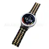 Para Galaxy watch4 classic Correa de Siete Perlas Samsung 4ª Generación Hebilla Mariposa Correa de Acero Correa de Acero Inoxidable