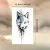 Pegatinas Populares para Tatuajes de Tótem de Lobo, Duraderas e Impermeables, Estilo Geométrico de Mitología Nórdica, para Hombres y Mujeres, para Brazos, Piernas, Cintura y Espalda