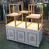 Armário de pão de ferro forjado tipo aberto de aço inoxidável armário lateral armário de biscoitos armário de produtos secos balcão de exposição de torradas prateleira de vitrine de panificação