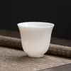 Taza de Té Kung Fu de Porcelana de Jade con Grasa de Oveja Hecha a Mano, Taza de Cata de Cerámica, Cuenco de Té Blanco Chino, Taza de Té Pequeña de Porcelana Blanca de Dehua