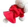 Nueva ropa para mascotas de otoño e invierno: lindo vestido de color sólido con correa para perros como Teddy, Pomerania y Bichón