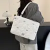 Bolsa para portátil bordada estilo coreano 2026, bolsa de almacenamiento para tablet, bolso de hombro elegante para niñas