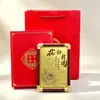 Hoja de oro 999, regalo de Festival de Medio Otoño, "El amor está lleno de Medio Otoño, las flores son hermosas, la luna está llena," adorno de marco de fotos chapado en oro, regalo para evento corporativo