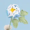 Decoraciones de flor de peonía tejidas a mano con hilo, flores artificiales como regalos para amigos y mejores amigas, flores tejidas