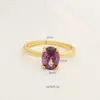 Modelo Nuevo Más Vendido Transfronterizo, Venta al por Mayor Directa del Fabricante, Anillo de Zirconia Oval Súper Brillante Chapado en Oro Real para Mujer, Lujo Ligero con un Toque de Alta Gama, Yanxiang