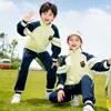 Uniformes Clásicos Estilo Británico, Uniformes de Escuela Primaria, Trajes Deportivos de Cuatro Piezas para Niños de Primavera y Otoño, Uniformes Verdes de Jardín de Infancia