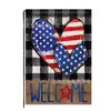 Bandera Popular de Jardín para el Día de la Independencia de Temu, Bandera con Estampado de Camión y Corazón en Material de Lino, Decoración Americana para Jardín al Aire Libre