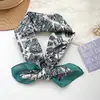 100% Algodón Diseño Coreano Cuadros Azules Cuadrado Pequeño Bufanda para Mujer Primavera Verano Versátil Combinación Camisa Decoración Bufanda Pequeña para Cuello Bufanda de Seda