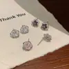 Nuevos pendientes de estrella de circón tricolor para mujer con pasadores de plata, exquisitos y únicos, dulces y geniales, de lujo ligero, alta gama, modernos y versátiles