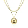 Collar Colgante de Moneda Europea y Americana de Amazon Cadena de Moda Abierta en Capas Tendencia Joyería de Cadena Regalo para Mujeres