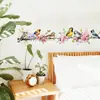 Pegatinas de Pared de Flores y Pájaros Mariposa en Acuarela para Amazon Transfronterizo, Adecuadas para Decoración de Sala de Estar, Dormitorio y Mesita de Noche, Autoadhesivas y Removibles
