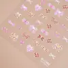 Redanco5D Estampado Estilo Ins Popular Dibujos Animados Pegatinas para Uñas Lindo Estampado de Leopardo Lazo Pegatinas Estéreo para Uñas