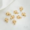 Conservación del Color Cruz de Oro de 14K con Cuentas a través del Agujero Accesorios con Cuentas DIY Hecho a Mano Pulsera de Perlas Collar Material de Joyería