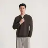 Suéter de punto Yizhi Otoño e Invierno para Hombre Falso Dos Piezas Cuello en V Bloque de Color Patchwork Holgado Pulóver Capa Base Casual