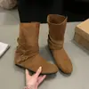 Novas Botas de Cavaleiro de Cano Alto com Aumento Interno de Altura Femininas Outono 2026, Emagrecedoras, Fivela de Cinto, Plataforma, Super Bonitas, Botas de Estilo Retrô